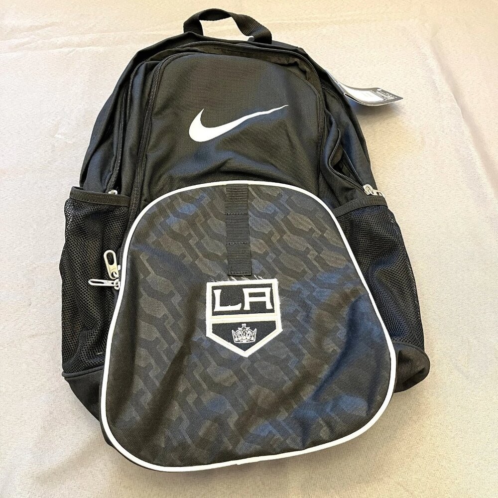 NIKE Brasilia 6 XL Training Backpack With LA Kings Patch - Black/With White Logo